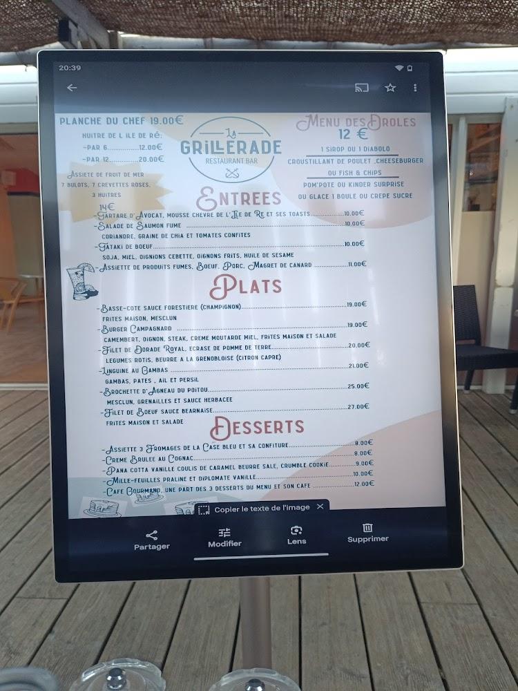 Restaurant la Grillerade - Menu Image 3